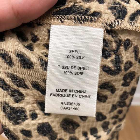 Rebecca Taylor Lynx Silk Blouse Womens 12 Cheetah Long Sleeve Career Teacher - Picture 16 of 16